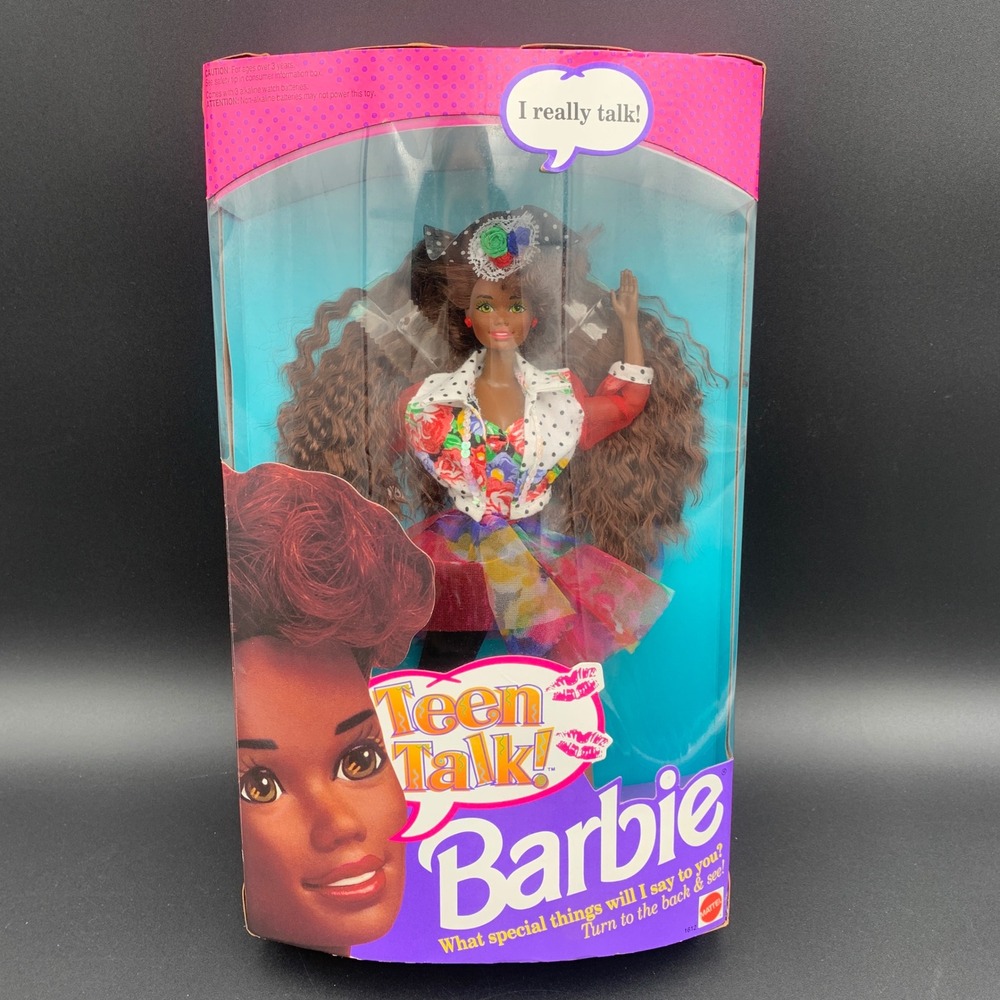 1991 Mattel Teen Talk Barbie Doll African American AA Vintage Talking Toy 1612